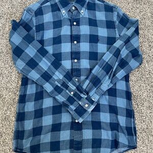 Ralph Lauren Navy and Light Blue Plaid Shirt